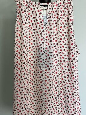 Market & Spruce Floral Tank Top Cream Red XL NWT